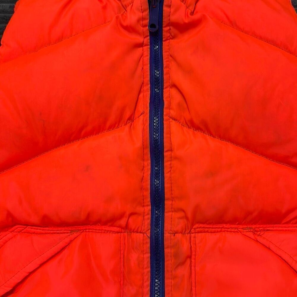 Camel Vinatge Down Reversible Blue/Orange Puffy Vest XS - Picture 8 of 9